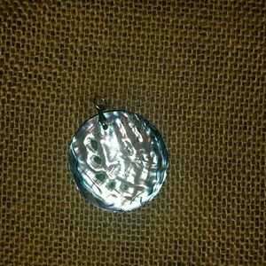 Pendant silver abalone statement necklace reverse